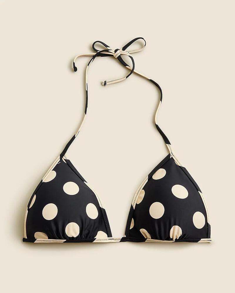 J.Crew String bikini top in reversible dot stripe print